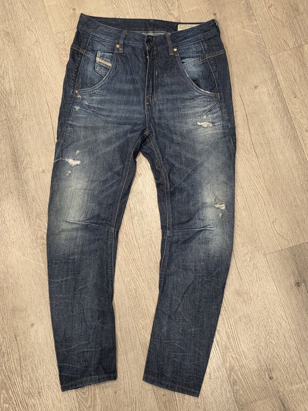 Diesel Fayza Relaxed Boyfriend Low Waist Distressed Jeans - Size 26 W26 L32